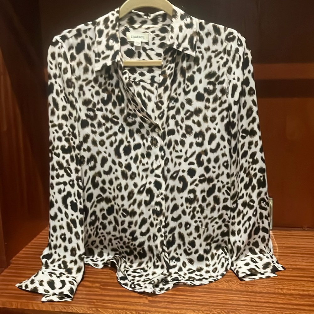 L’Agemce animal print silk blouse